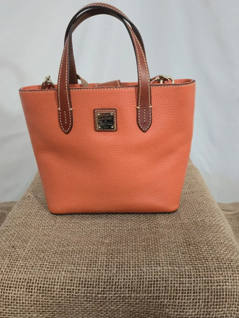 Dooney & Bourke Pebble Leather Orange Tote - Picture 1 of 13